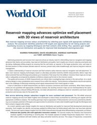 TRU-ARMS World Oil Article:  Reservoir mapping advances optimize well placement with 3D views of reservoir architecture